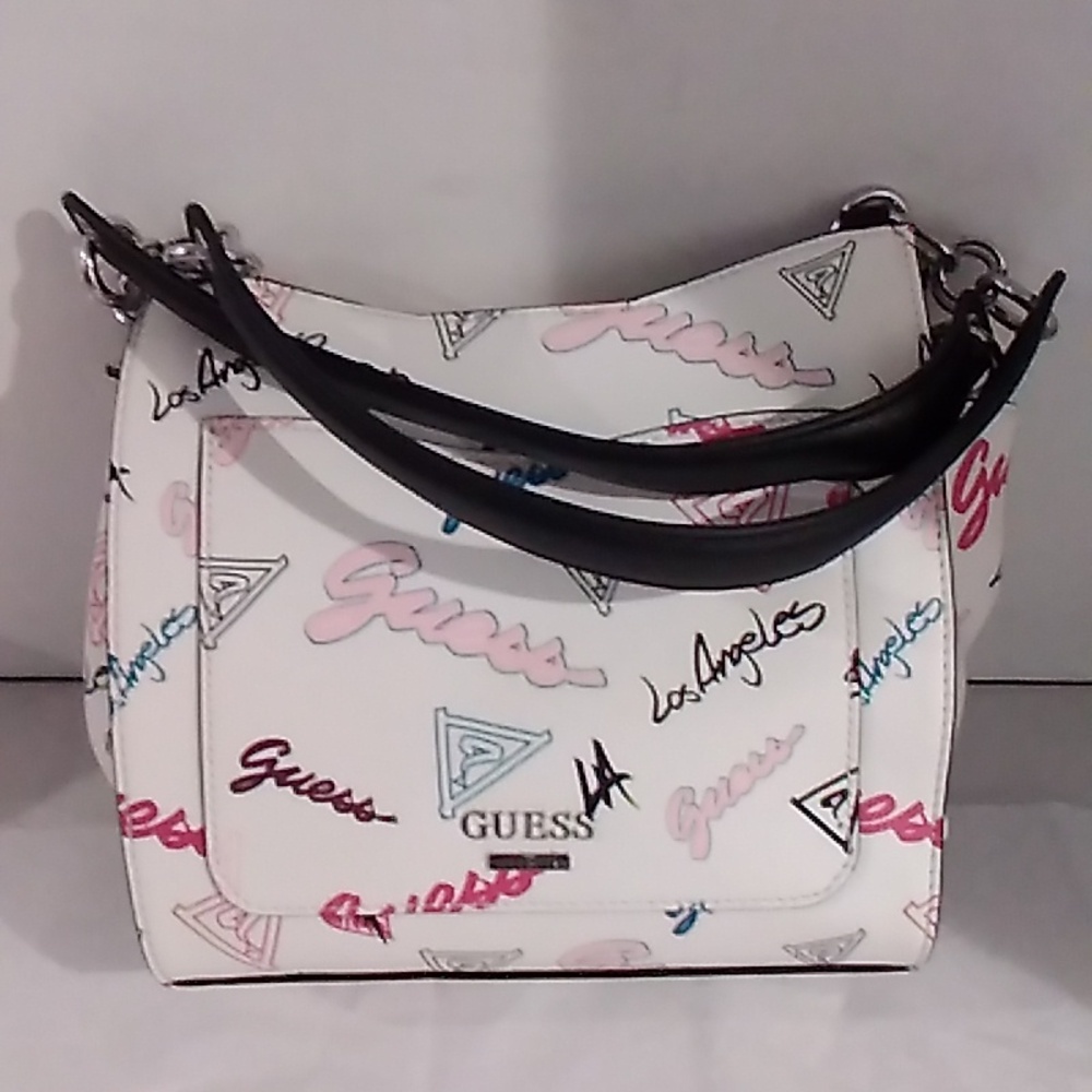 NWT Guess white logo purse